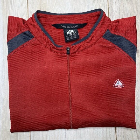 Nike ACG Sphere Red Half-Zip Short Sleeve Cycling/Running Jersey Men's XL - Picture 1 of 12